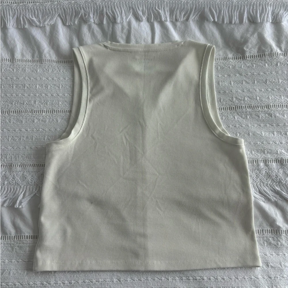 American Eagle Off-White Buttoned Top - Picture 2 of 4